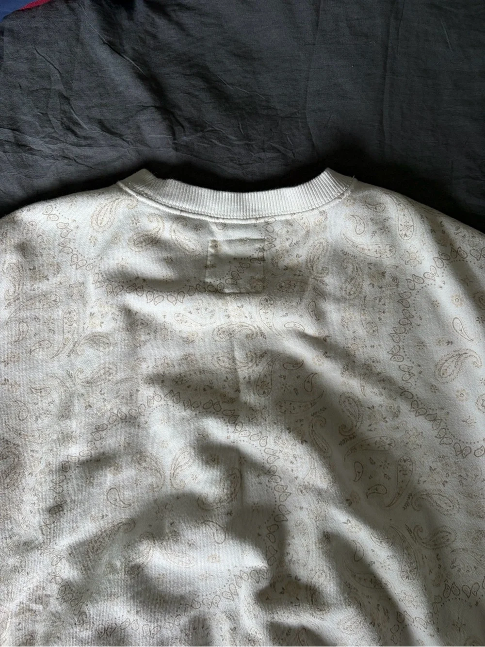 Aerie take it easy crew neck cropped sweatshirt paisley size medium soft muslin - Picture 6 of 7